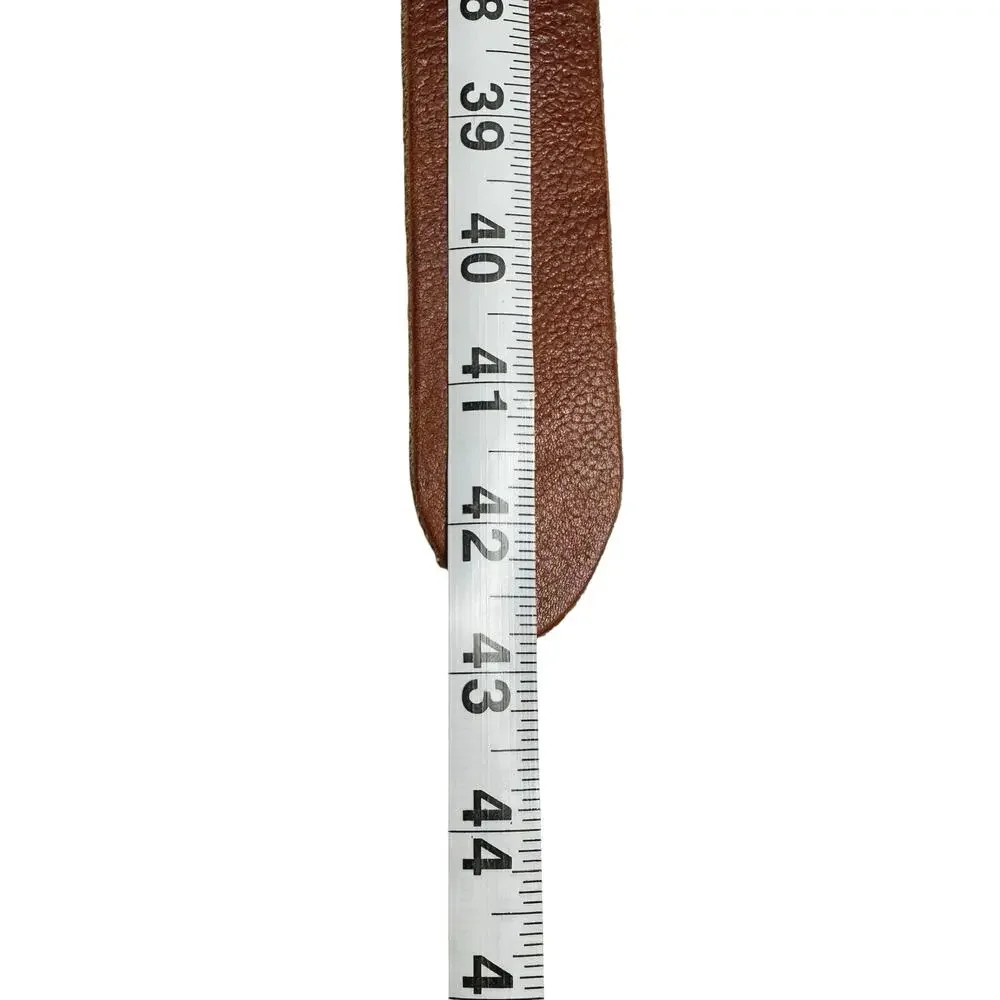 Lucky Brand | Women | Braided Walnut Interlock Brass Buckle Leather Belt | Large